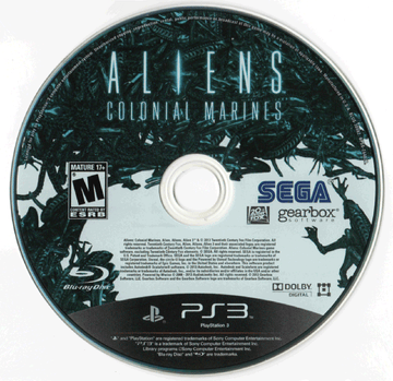 
Aliens: Colonial Marines | PlayStation 3 | physical media | Region: North America | source-country=United States | Data by MobyGames.com
