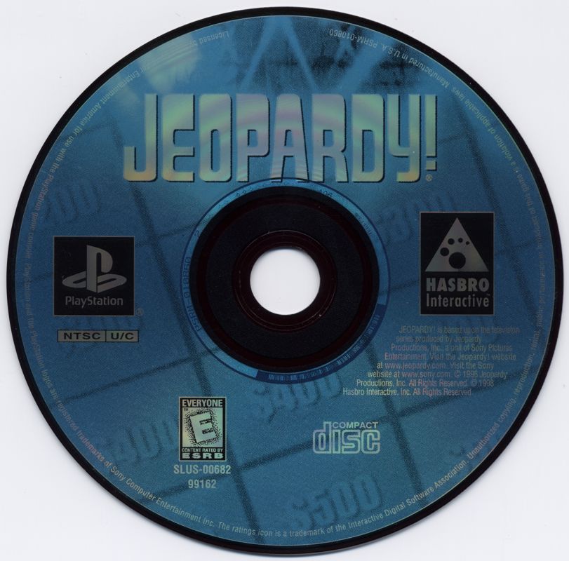 
Jeopardy! | PlayStation | physical media | Region: North America | source-country=United States | Data by MobyGames.com