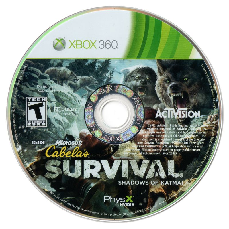 Cabela's Survival: Shadows of Katmai | Xbox 360 | physical media | Region: North America | source-country=United States | Data by MobyGames.com