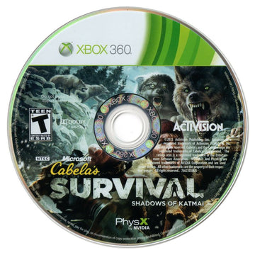 
Cabela's Survival: Shadows of Katmai | Xbox 360 | physical media | Region: North America | source-country=United States | Data by MobyGames.com