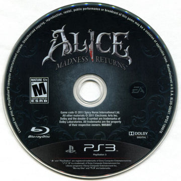 
Alice: Madness Returns | PlayStation 3 | physical media | Region: North America | source-country=United States | Data by MobyGames.com