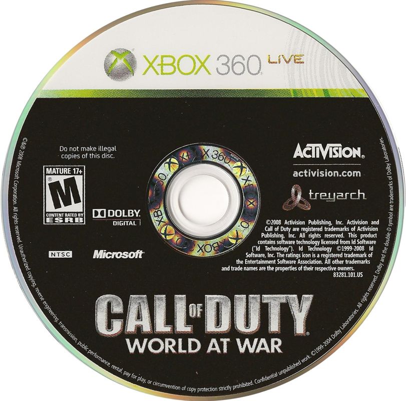 Call of Duty: World at War | Xbox 360 | physical media | Region: North America | source-country=United States | Data by MobyGames.com