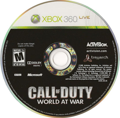 
Call of Duty: World at War | Xbox 360 | physical media | Region: North America | source-country=United States | Data by MobyGames.com