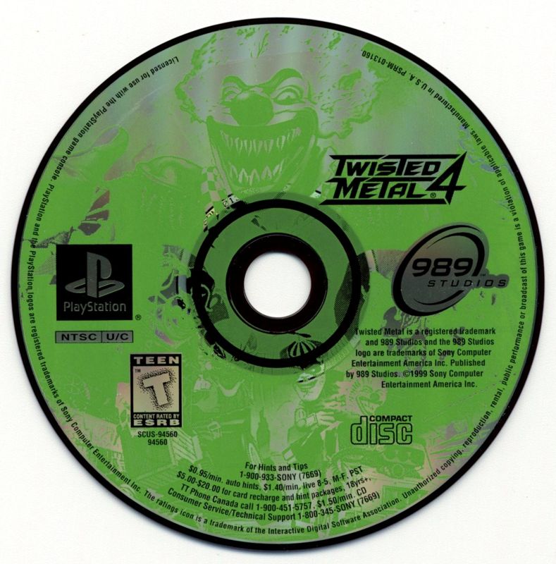 
Twisted Metal 4 | PlayStation | physical media | Region: North America | source-country=United States | Data by MobyGames.com