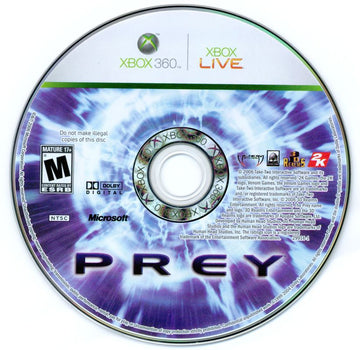 
Prey | Xbox 360 | physical media | Region: North America | source-country=United States | Data by MobyGames.com