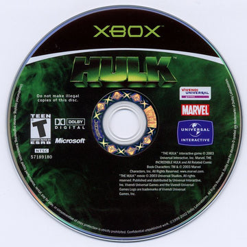 Hulk | Xbox | physical media | region=North America | source-country=United States | zypher-v2 | moby-f359cd14e6f9 | Data by MobyGames.com