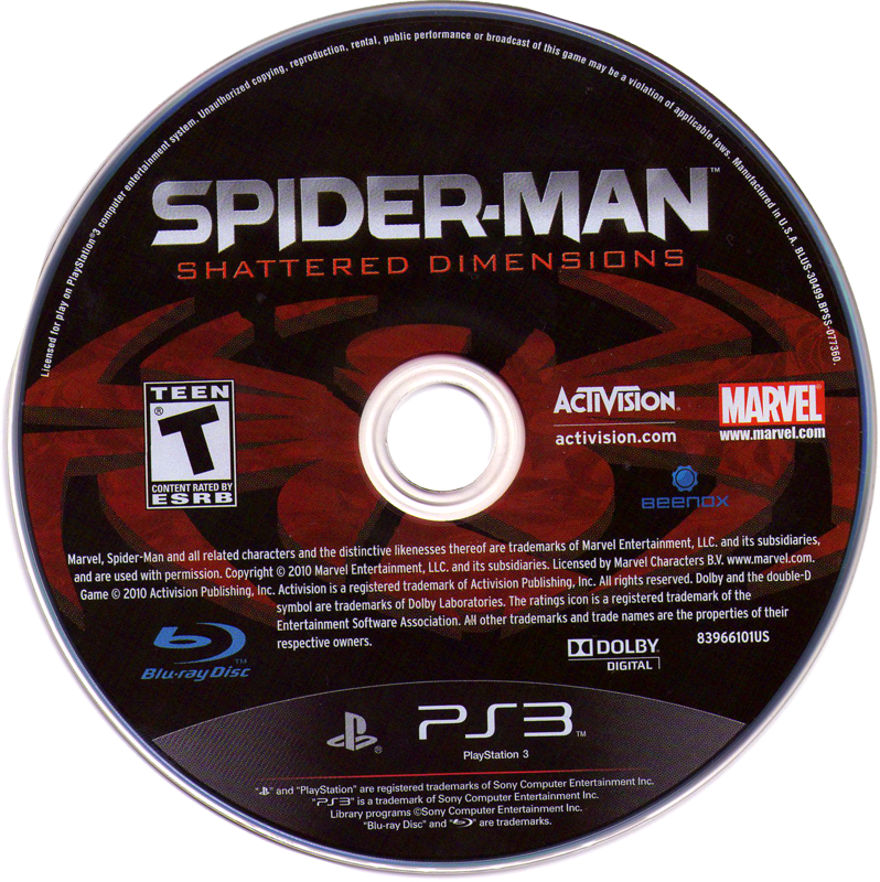 
Spider-Man: Shattered Dimensions | PlayStation 3 | physical media | Region: North America | source-country=United States | Data by MobyGames.com