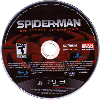 
Spider-Man: Shattered Dimensions | PlayStation 3 | physical media | Region: North America | source-country=United States | Data by MobyGames.com
