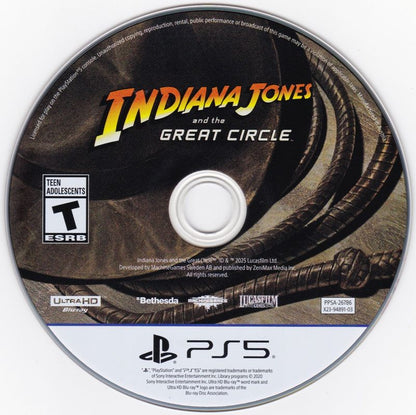 
Indiana Jones and the Great Circle | PlayStation 5 | game disc 1 of 1 | Region: North America | source-country=United States | Data by MobyGames.com