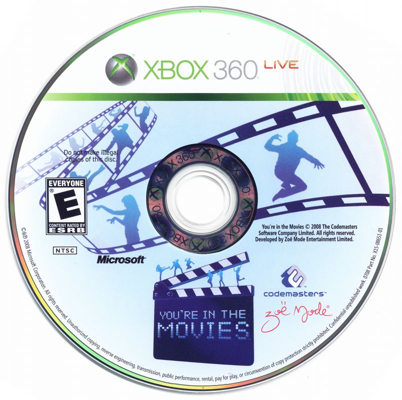 You're in the Movies | Xbox 360 | physical media | Region: North America | source-country=United States | Data by MobyGames.com