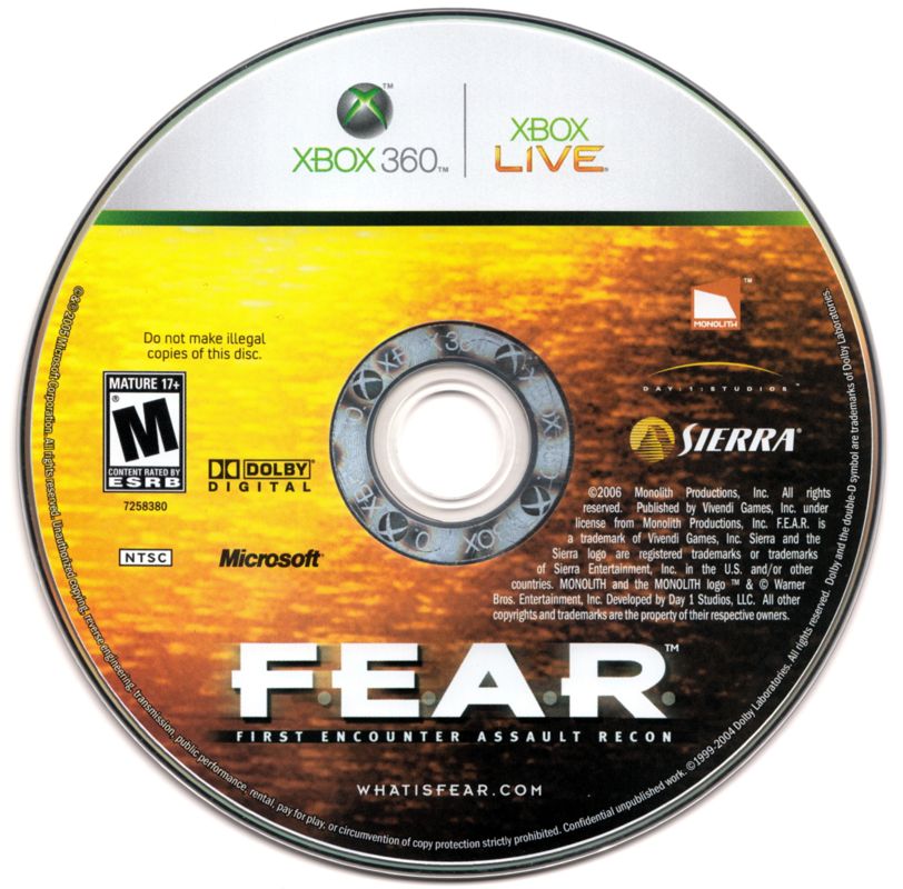F.E.A.R.: First Encounter Assault Recon | Xbox 360 | physical media | Data by MobyGames.com