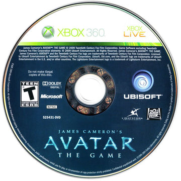 
James Cameron's Avatar: The Game | Xbox 360 | physical media | Region: North America | source-country=Canada,United States | Data by MobyGames.com
