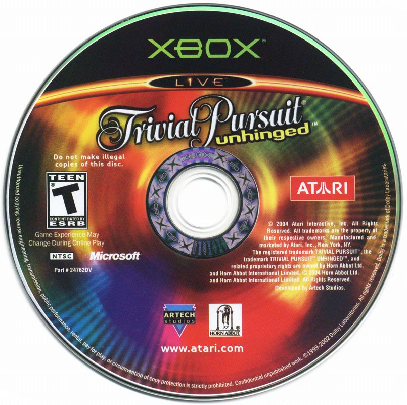 
Trivial Pursuit: Unhinged | Xbox | physical media | Data by MobyGames.com