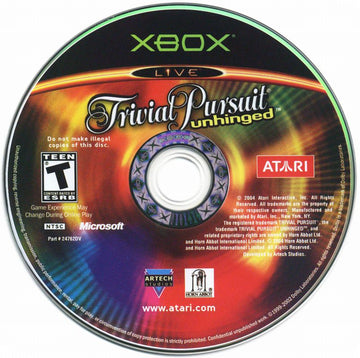
Trivial Pursuit: Unhinged | Xbox | physical media | Data by MobyGames.com