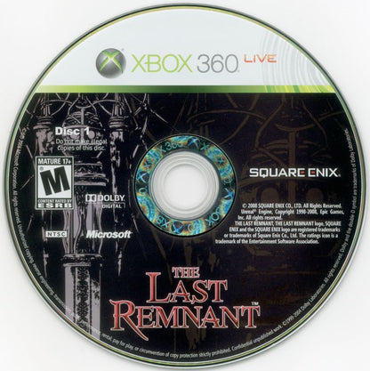 
The Last Remnant | Xbox 360 | physical media | Region: North America | source-country=United States | Data by MobyGames.com