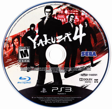 
Yakuza 4 | PlayStation 3 | physical media | Region: North America | source-country=United States | Data by MobyGames.com