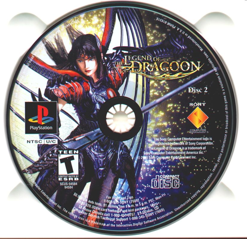 
The Legend of Dragoon | PlayStation | game disc 2 of 4 | Region: North America | source-country=United States | Data by MobyGames.com