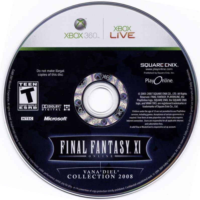 Final Fantasy XI Online: Vana'Diel Collection 2008 | Xbox 360 | physical media | Region: North America | source-country=United States | Data by MobyGames.com