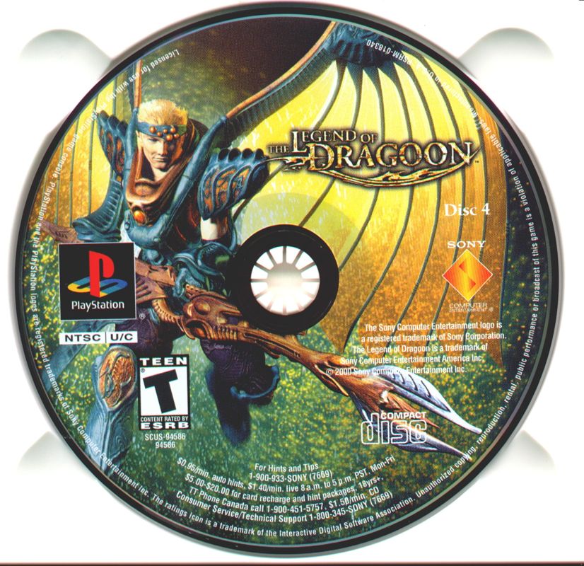 The Legend of Dragoon | PlayStation | game disc 4 of 4 | Region: North America | source-country=United States | Data by MobyGames.com