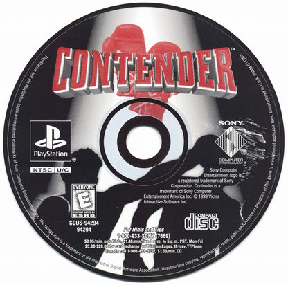 
Contender | PlayStation | physical media | Region: North America | source-country=United States | Data by MobyGames.com