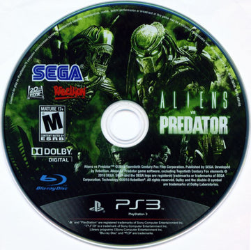
Aliens vs Predator | PlayStation 3 | physical media | Data by MobyGames.com