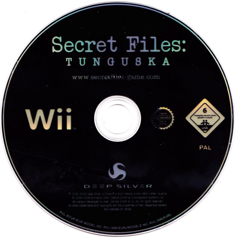 
Secret Files: Tunguska | Wii | game disc 1 of 1 | Data by MobyGames.com