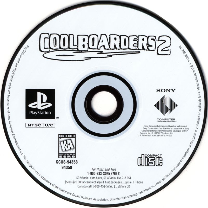 Cool Boarders 2 | PlayStation | physical media | region=North America | source-country=Canada,United States | zypher-v2 | moby-70ef5e0601be | Data by MobyGames.com