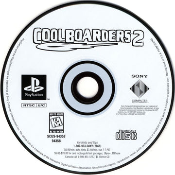 Cool Boarders 2 | PlayStation | physical media | region=North America | source-country=Canada,United States | zypher-v2 | moby-70ef5e0601be | Data by MobyGames.com