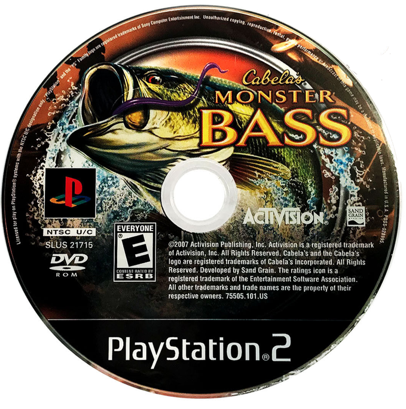 
Cabela's Monster Bass | PlayStation 2 | physical media | Region: North America | source-country=United States | Data by MobyGames.com