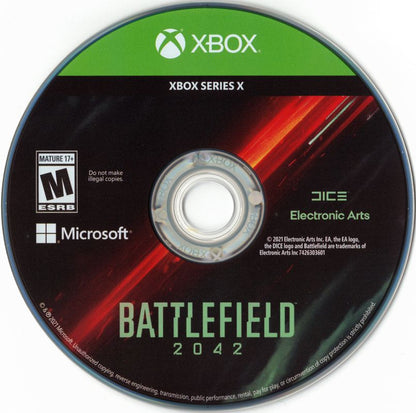 
Battlefield 2042 | Xbox Series | game disc 1 of 1 | Region: North America | source-country=United States | Data by MobyGames.com