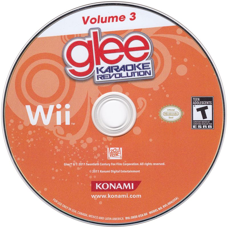 Karaoke Revolution: Glee - Volume 3 | Wii | physical media | Region: North America | source-country=Canada,Mexico,United States | Data by MobyGames.com
