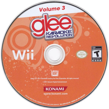 
Karaoke Revolution: Glee - Volume 3 | Wii | physical media | Region: North America | source-country=Canada,Mexico,United States | Data by MobyGames.com