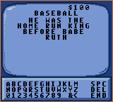 
Jeopardy! Sports Edition | SEGA Game Gear | gameplay screenshot | Data by MobyGames.com