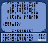 
Jeopardy! Sports Edition | SEGA Game Gear | gameplay screenshot | Data by MobyGames.com
