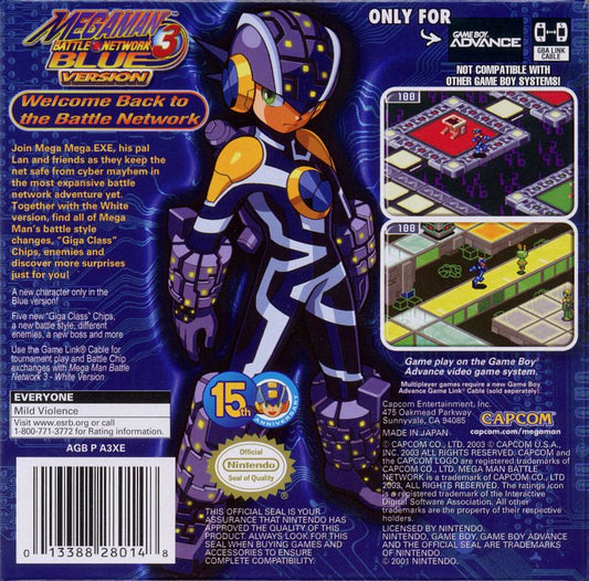 
Mega Man Battle Network 3: Blue Version | Nintendo Game Boy Advance | back cover