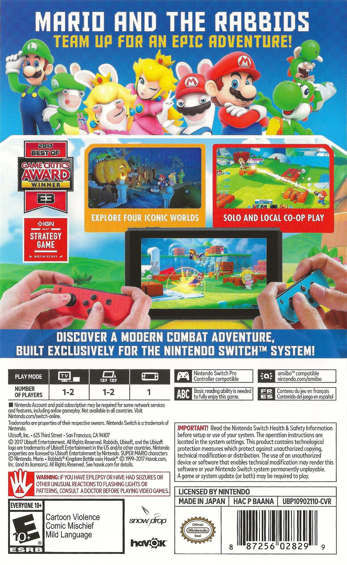 
Mario + Rabbids: Kingdom Battle | Nintendo Switch | back cover