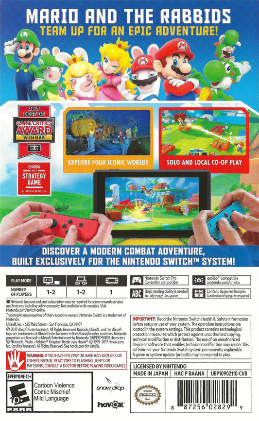 
Mario + Rabbids: Kingdom Battle | Nintendo Switch | back cover