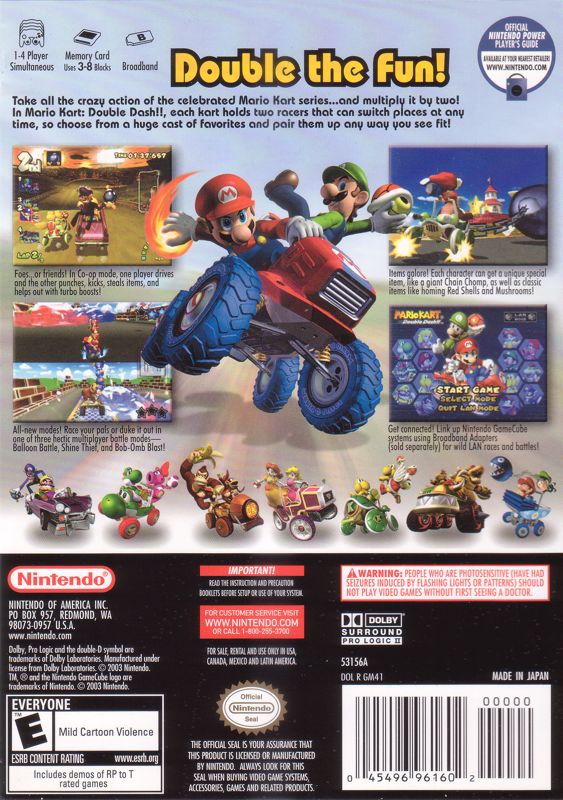 
Mario Kart: Double Dash!! (Special Edition) | Nintendo GameCube | back cover