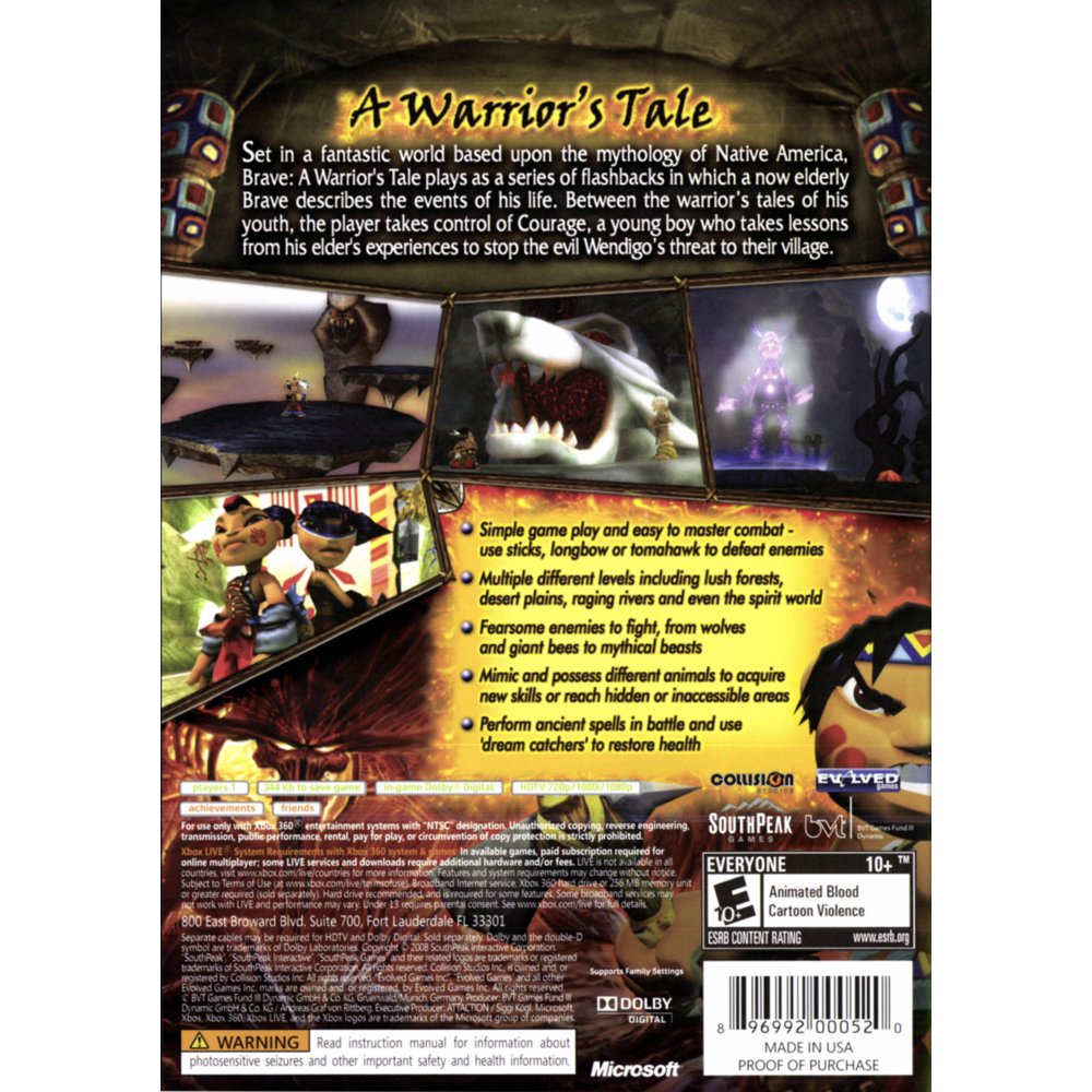 
Brave: A Warrior's Tale | Xbox 360 | supplemental product media | Region: North America | walmart-c006cf00680a | Source: Walmart