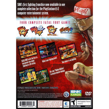
Fatal Fury: Battle Archives Volume 1 | PlayStation 2 | supplemental product media | Region: North America | walmart-fe2650cc001d | Source: Walmart