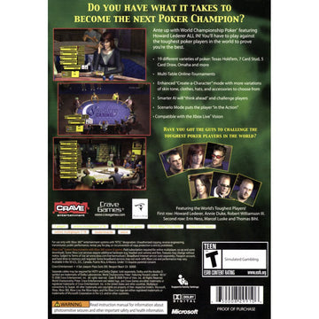 
World Championship Poker | Xbox | supplemental product media | Region: North America | walmart-587442c006bc | Source: Walmart