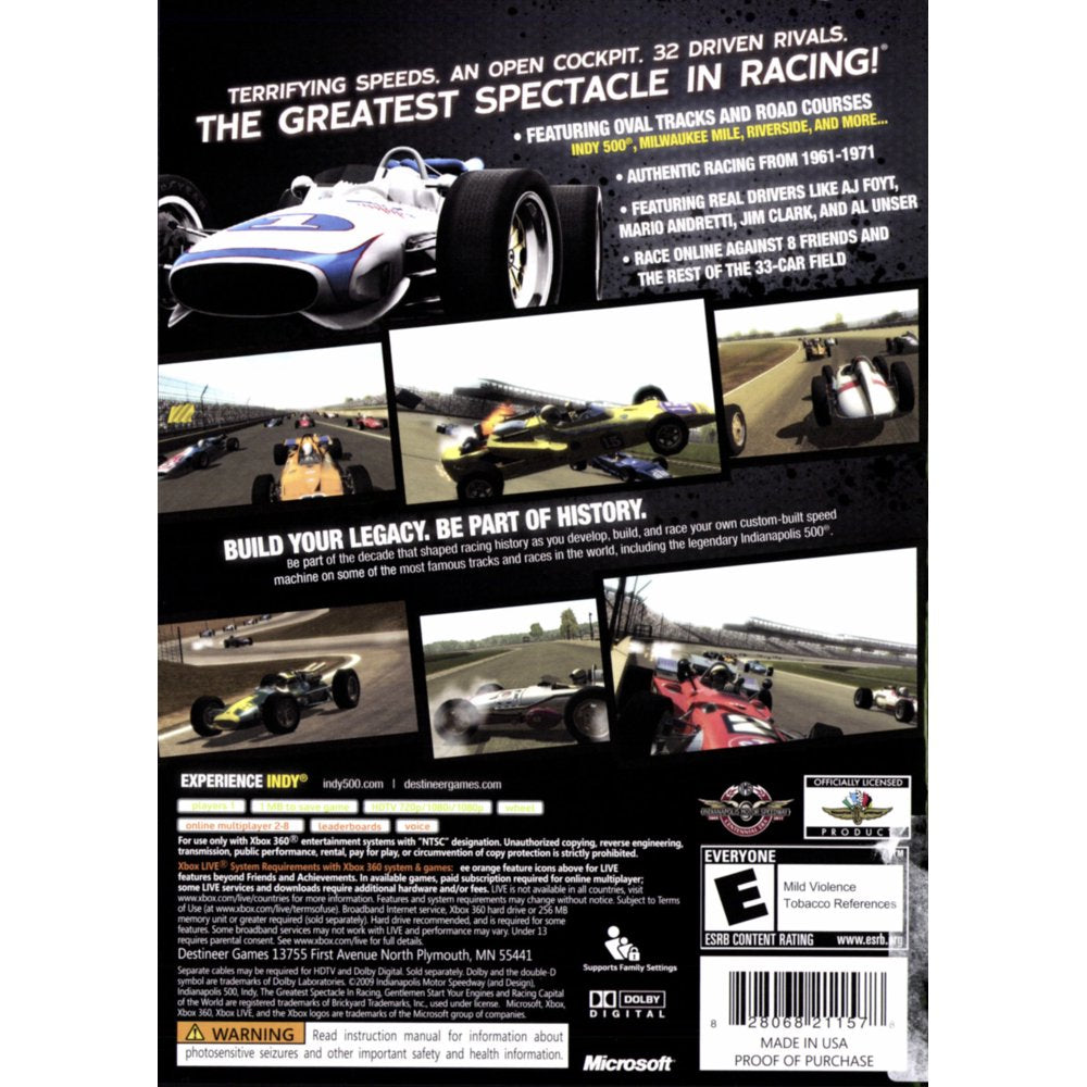 
Indianapolis 500: Evolution | Xbox 360 | supplemental product media | Region: North America | walmart-c48ecd6db44a | Source: Walmart
