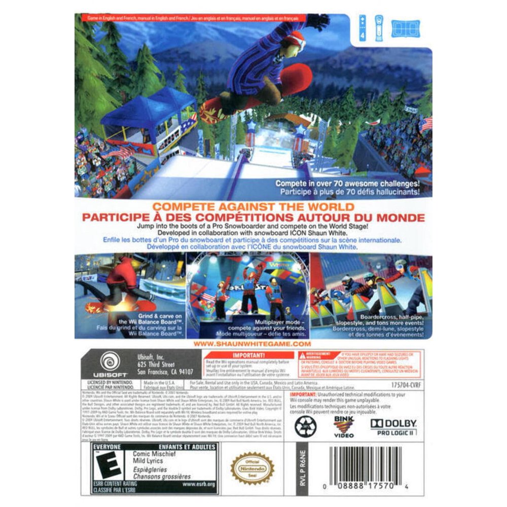 
Shaun White Snowboarding: World Stage | Wii | supplemental product media | walmart-778afa32a5e4