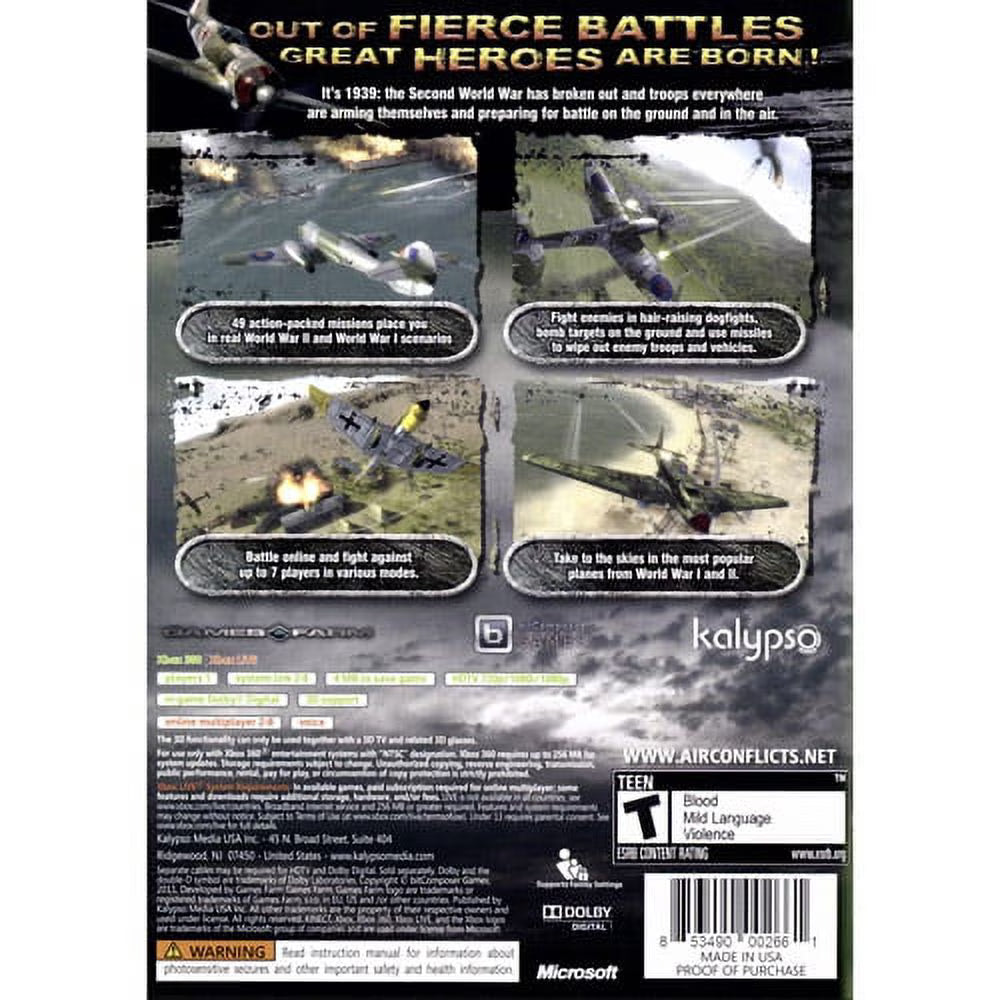 
Air Conflicts: Secret Wars | Xbox 360 | supplemental product media | Region: North America | walmart-3b12a38c2aee | Source: Walmart